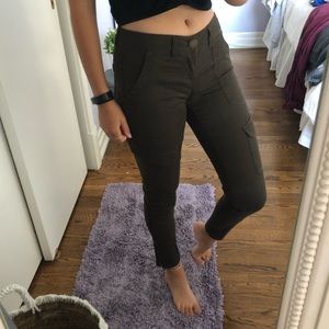 Olive green skinny cargo pants